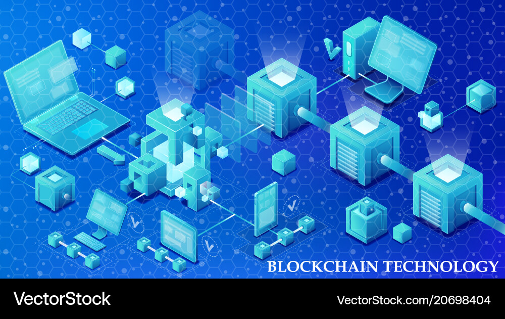 Modern Blockchain Technology Concepts Vector Image
