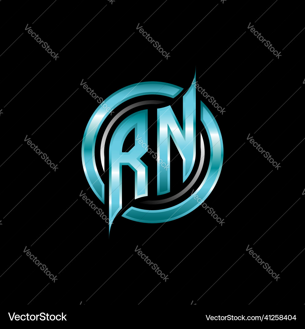 Rn initial monogram logo circle rounded Rn initial monogram logo circle rounded Vector Image
