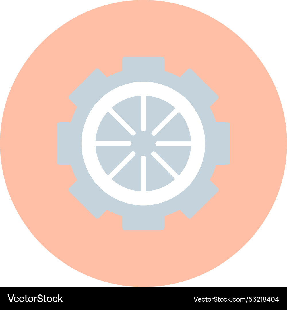Setting flat circle icon vector image