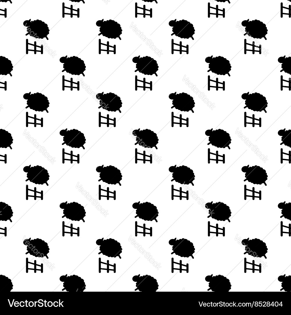 Sheep jumping pattern seamless vector image