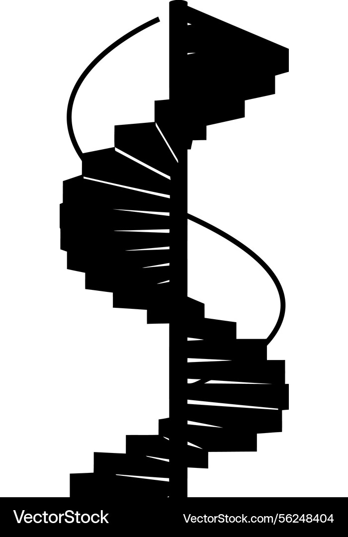 Spiraling staircase design in minimal style Vector Image