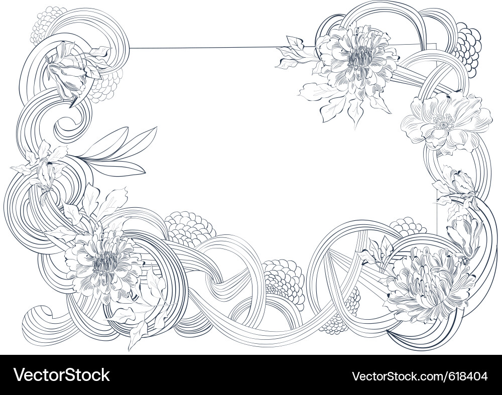 Template for card with stylized floral element Vector Image