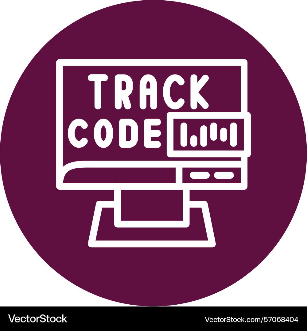 Tracking code line circle style icon design vector image
