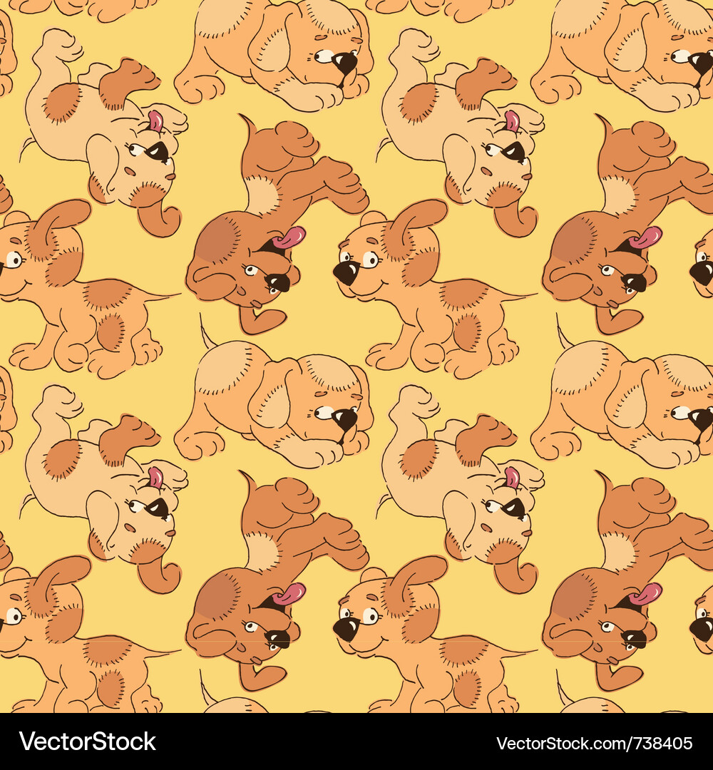 Cute Puppy Pattern Vector Image