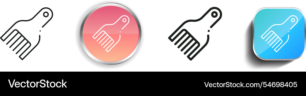 Hair comb icon thin linear regular and button Hair comb icon thin linear regular and button vector image