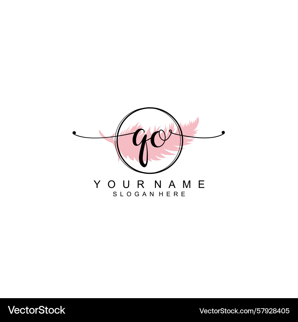 Handwriting logo concepts with initial qo Vector Image