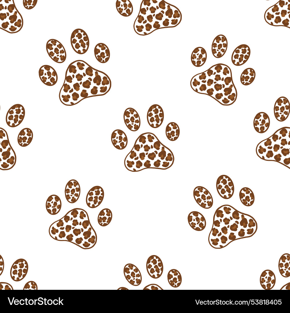 Paw Print Leopard Pattern vector image