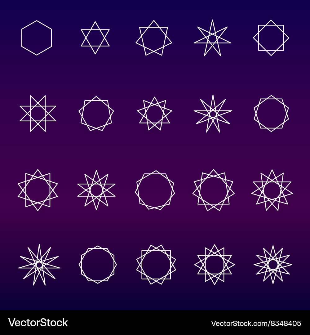 Polygons and polygrams sacred geometry set Vector Image