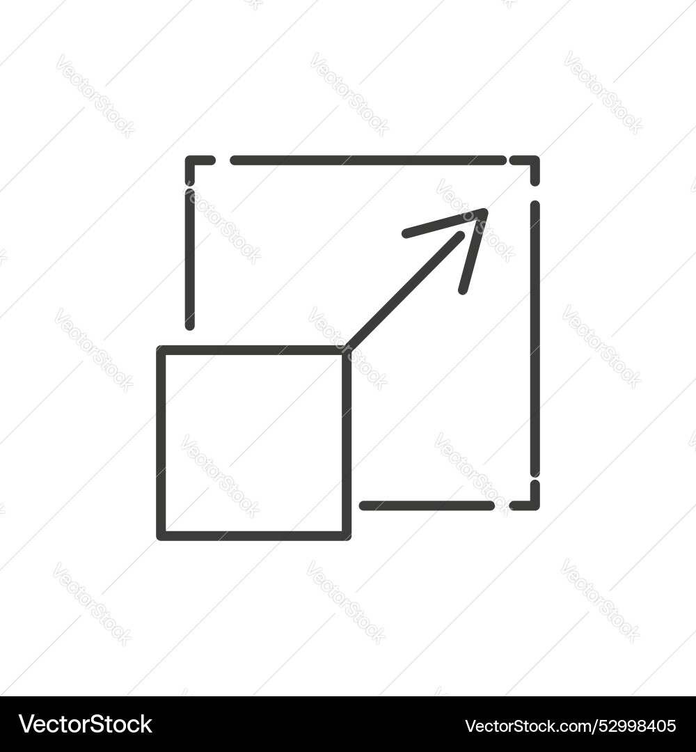 Resize icon set upscale streamline screen button Resize icon set upscale streamline screen button vector image