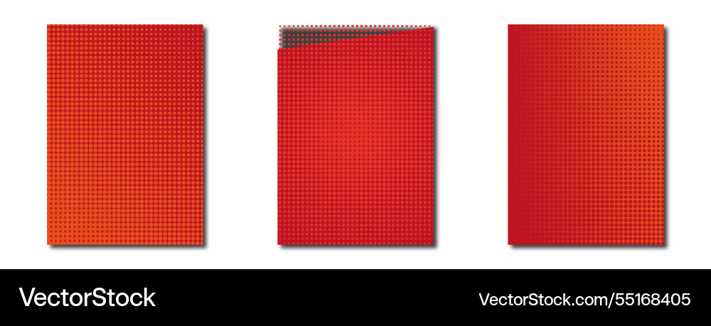 Set of red halftone background patterns with dots Set of red halftone background patterns with dots Vector Image
