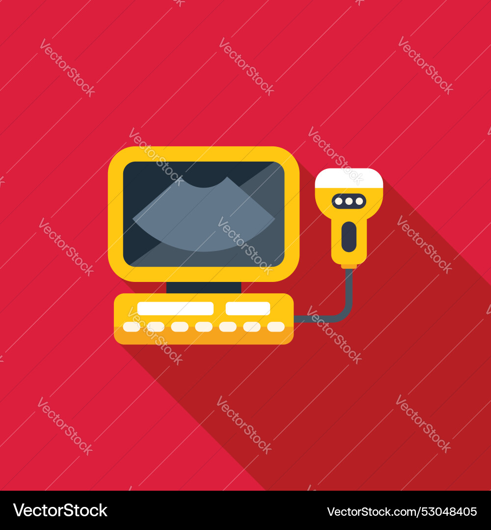 Ultrasound machine displaying sonogram image Ultrasound machine displaying sonogram image vector image
