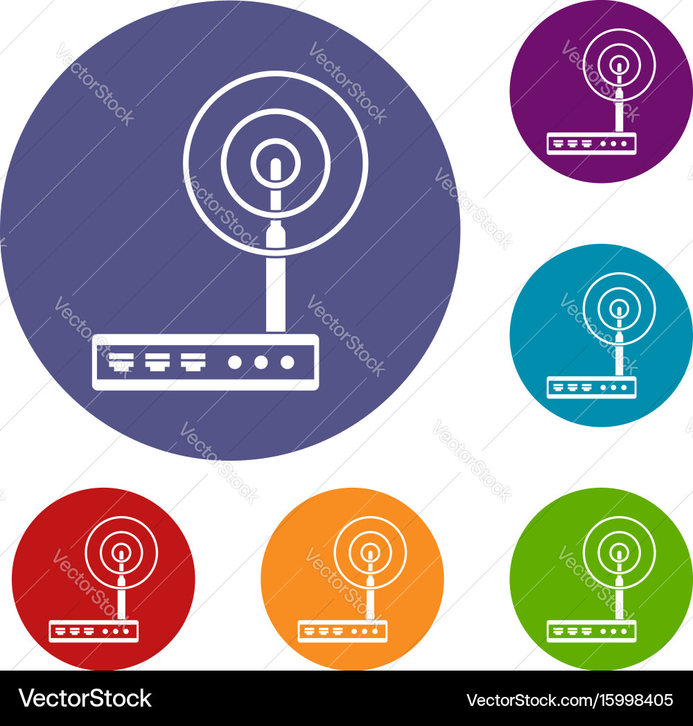Wifi router icons set Vector Image