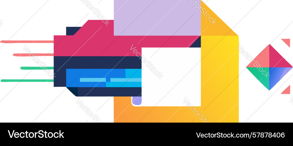 Abstract data flow and document digital vector image