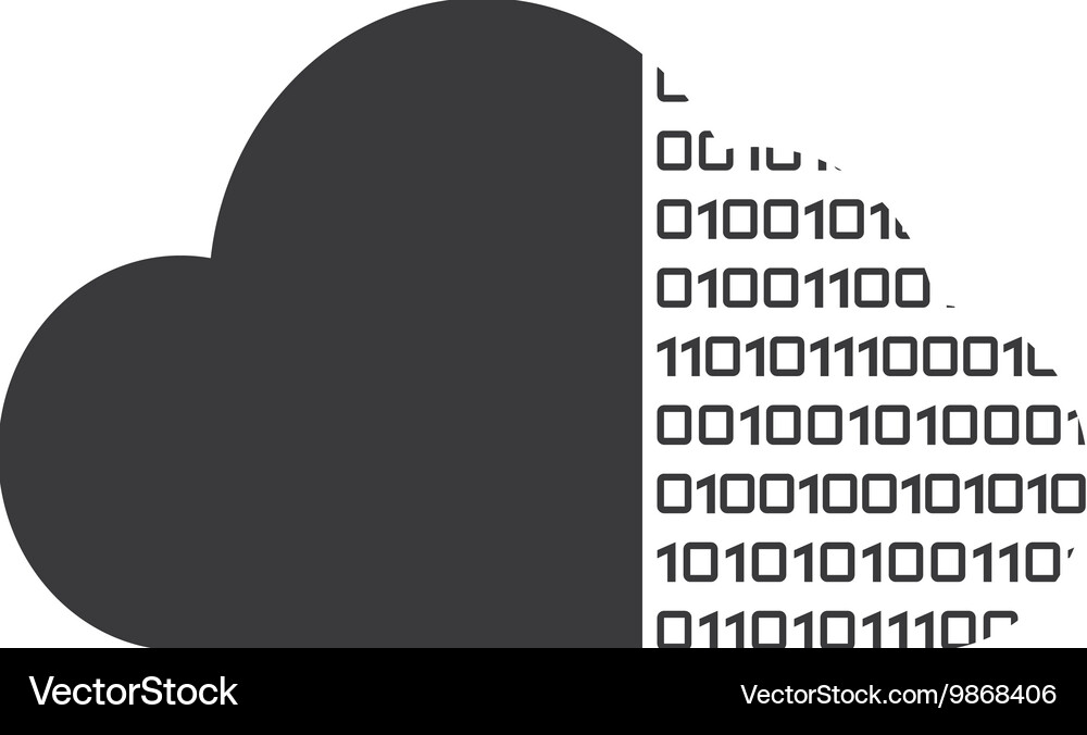 Binary Cloud Computing Vector Image