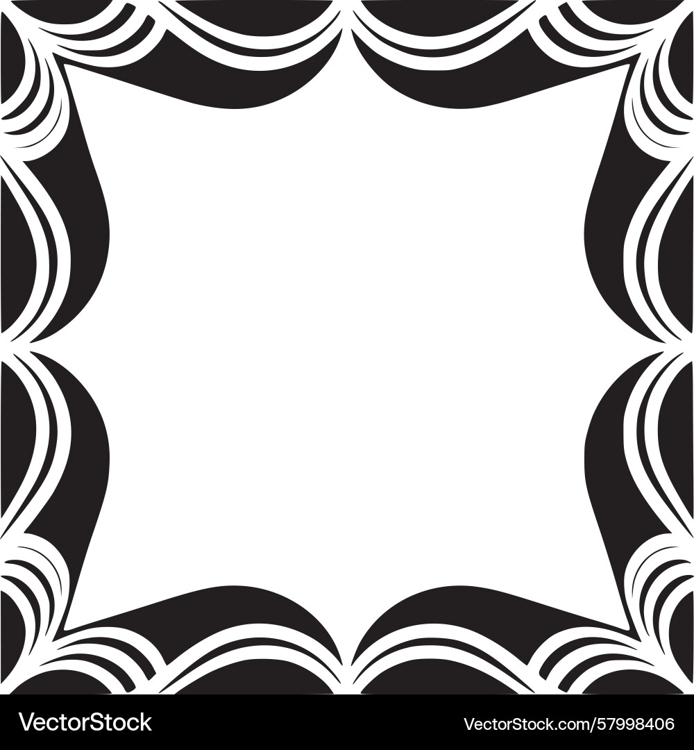 Dynamic Wave Frame Vector Image
