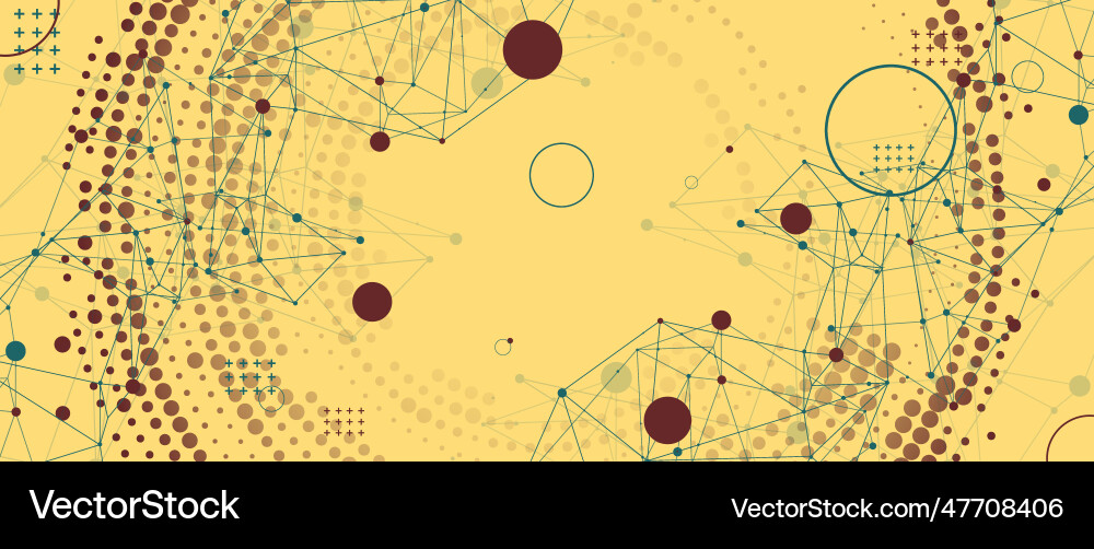 Halftone science background with connecting dots Vector Image