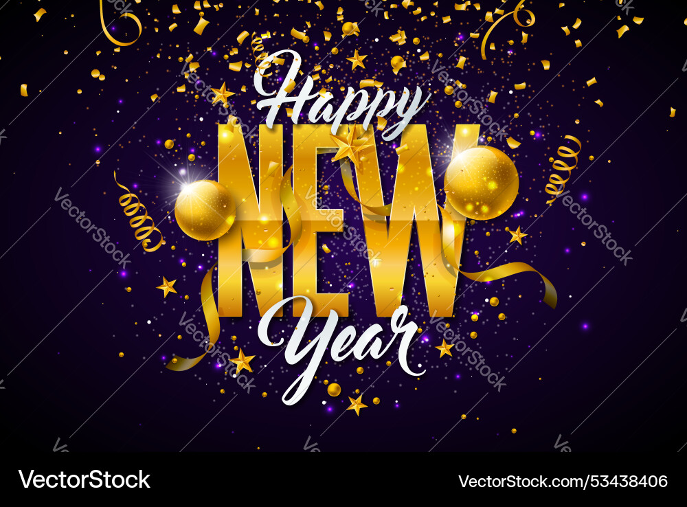 Happy new year 2025 with golden Happy new year 2025 with golden vector image