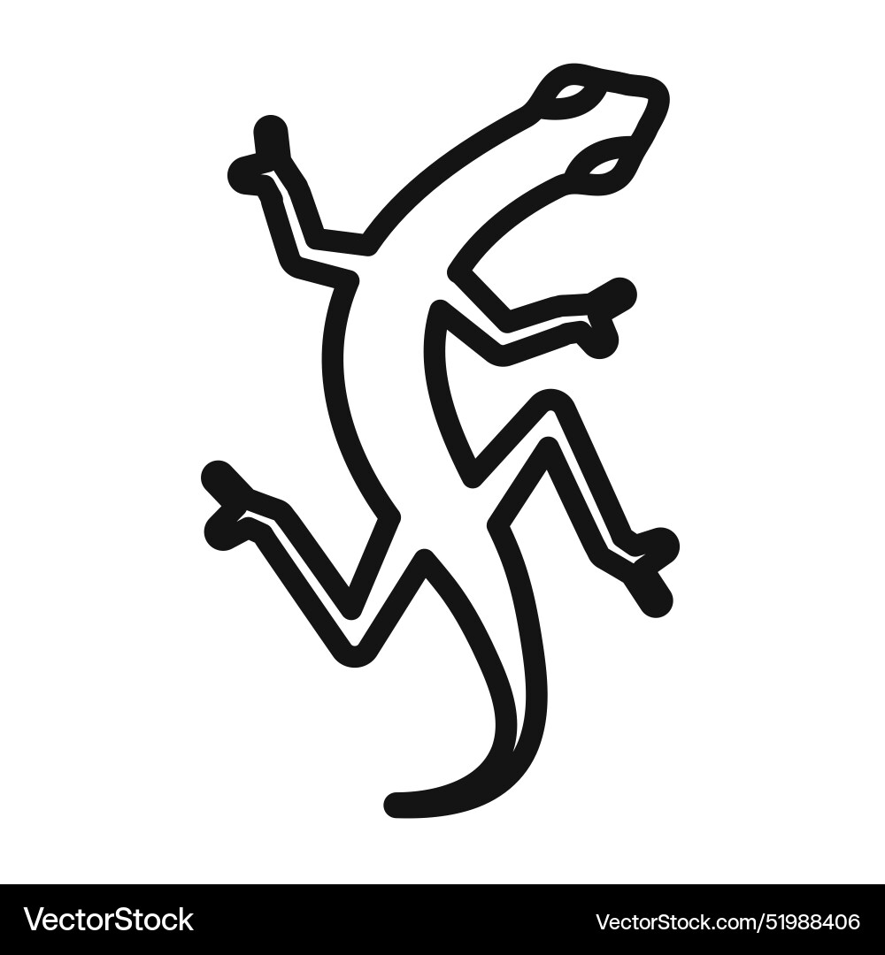 Lizard icon mark in filled style Vector Image