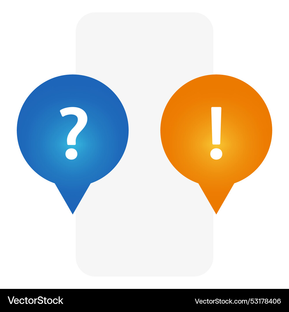 Question mark exclamation point dialog chat Question mark exclamation point dialog chat vector image
