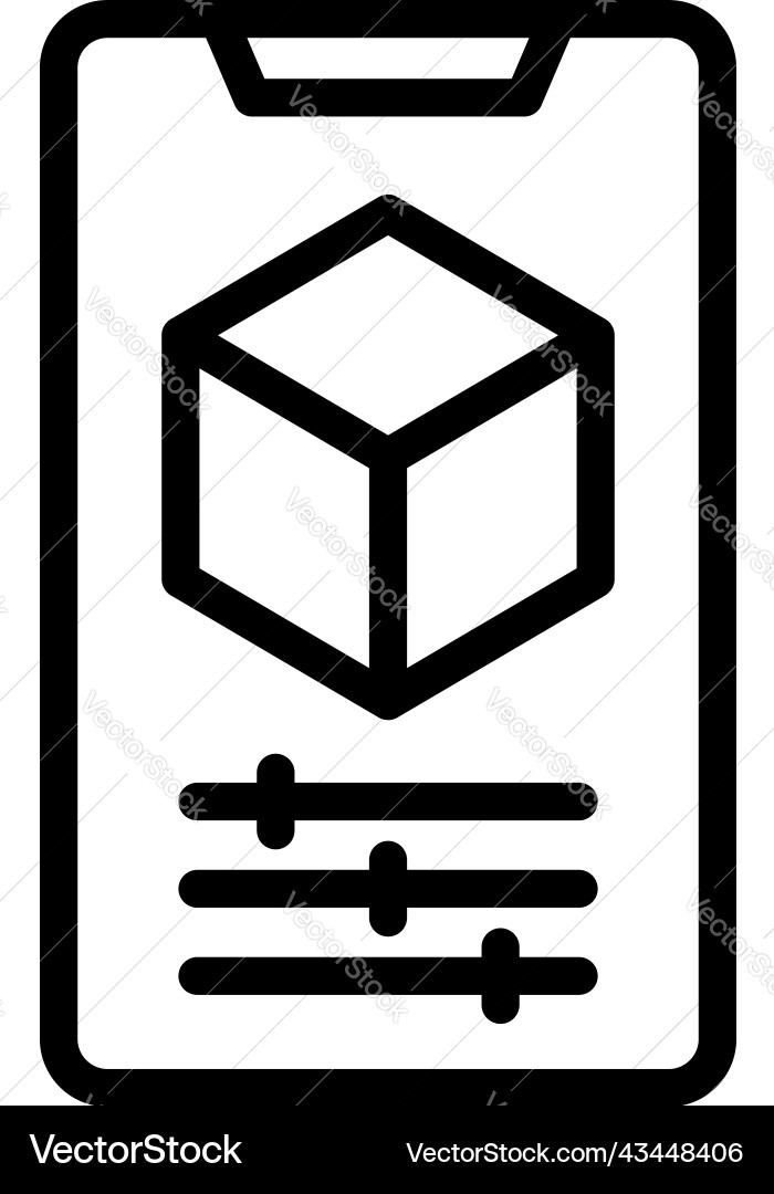 Smartphone software icon outline app code Vector Image