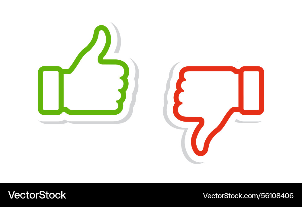 Thumbs up down icon like dislike symbols Thumbs up down icon like dislike symbols vector image