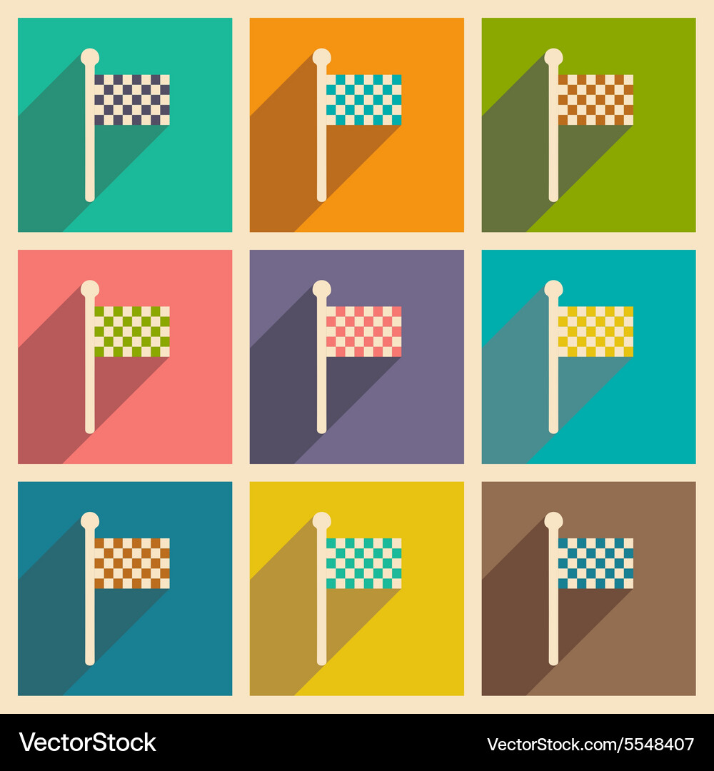 Flat with shadow concept and mobile application Vector Image
