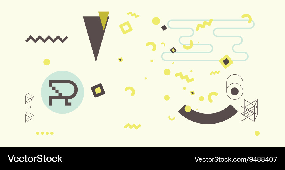 Geometric abstract design elements vector image