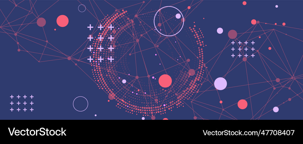 Halftone science background with connecting dots Halftone science background with connecting dots vector image