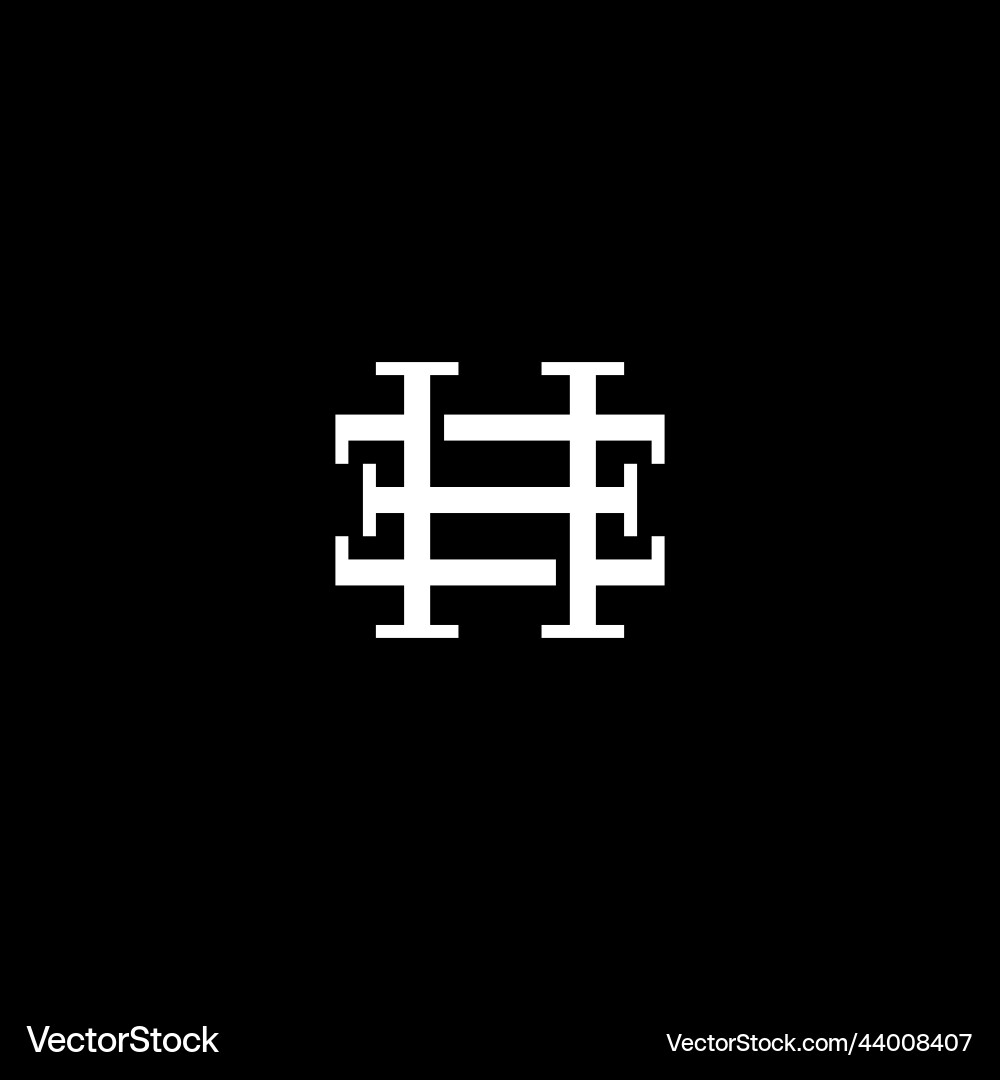 Initial based clean and minimal letter he eh Initial based clean and minimal letter he eh vector image