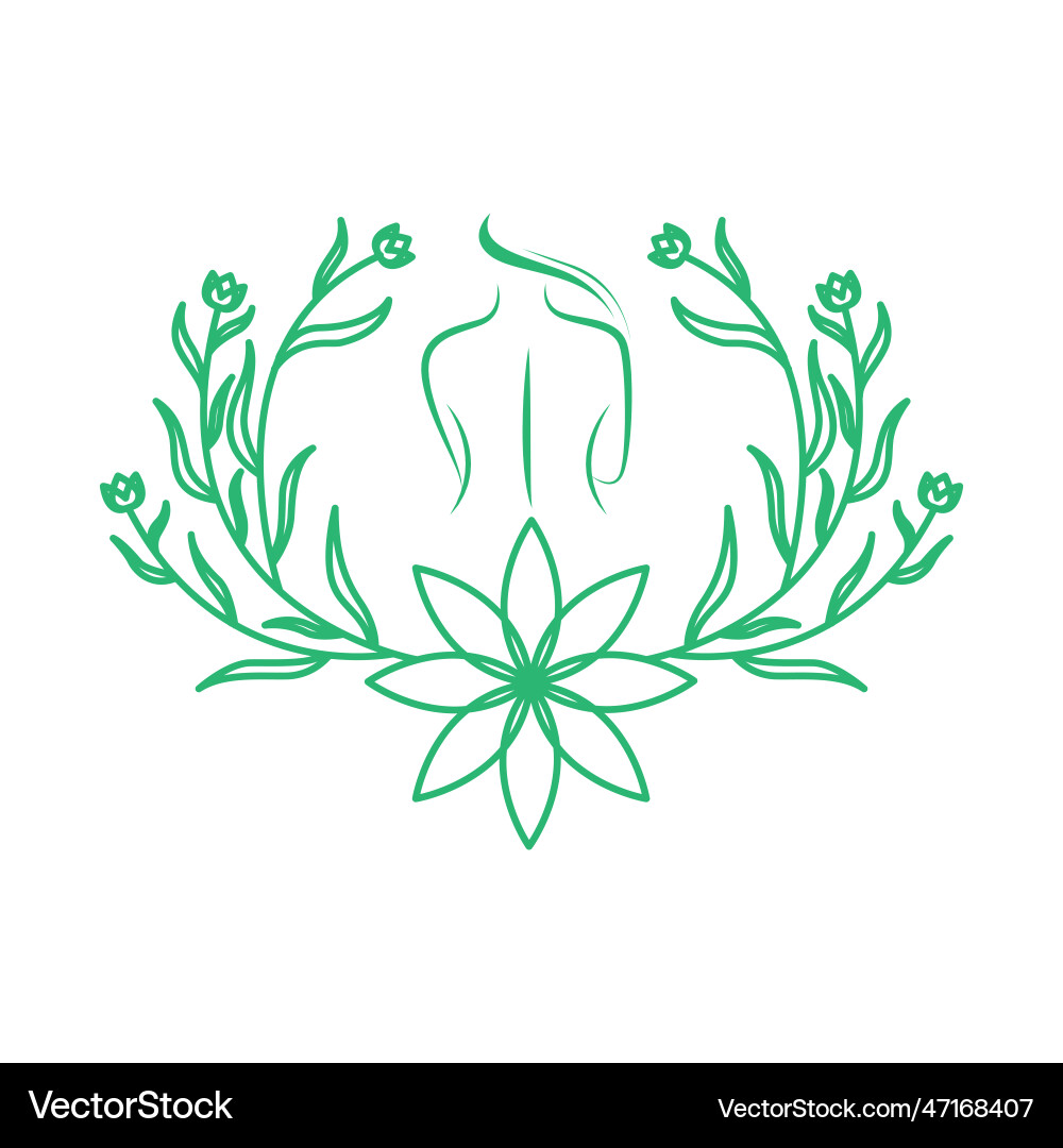 Line art leaves beauty women massage logo design Line art leaves beauty women massage logo design vector image
