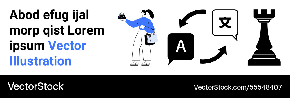 Multilingual communication with text translation Multilingual communication with text translation vector image