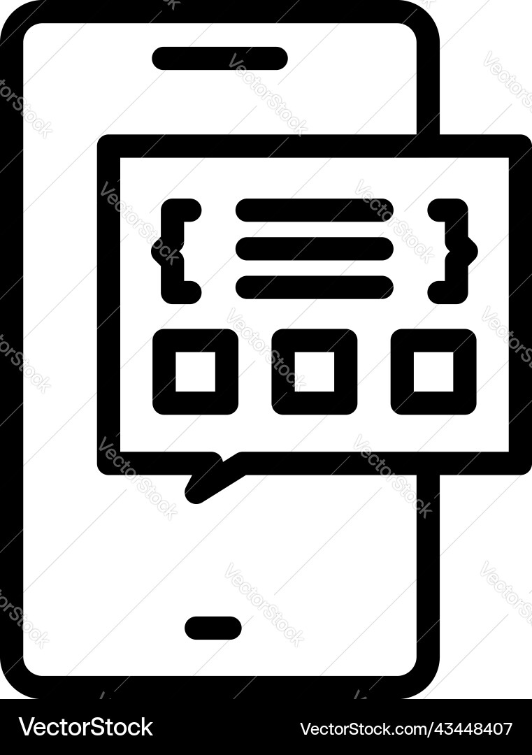 Phone code api icon outline service system Phone code api icon outline service system vector image