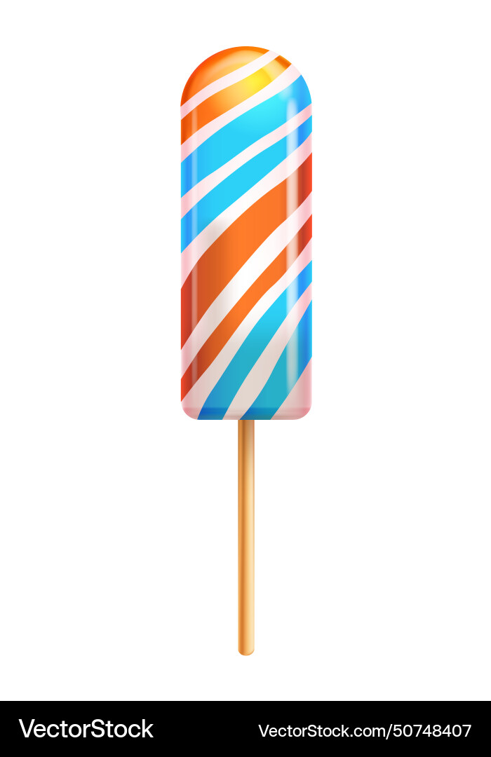 Realistic lollipop candy composition Royalty Free Vector