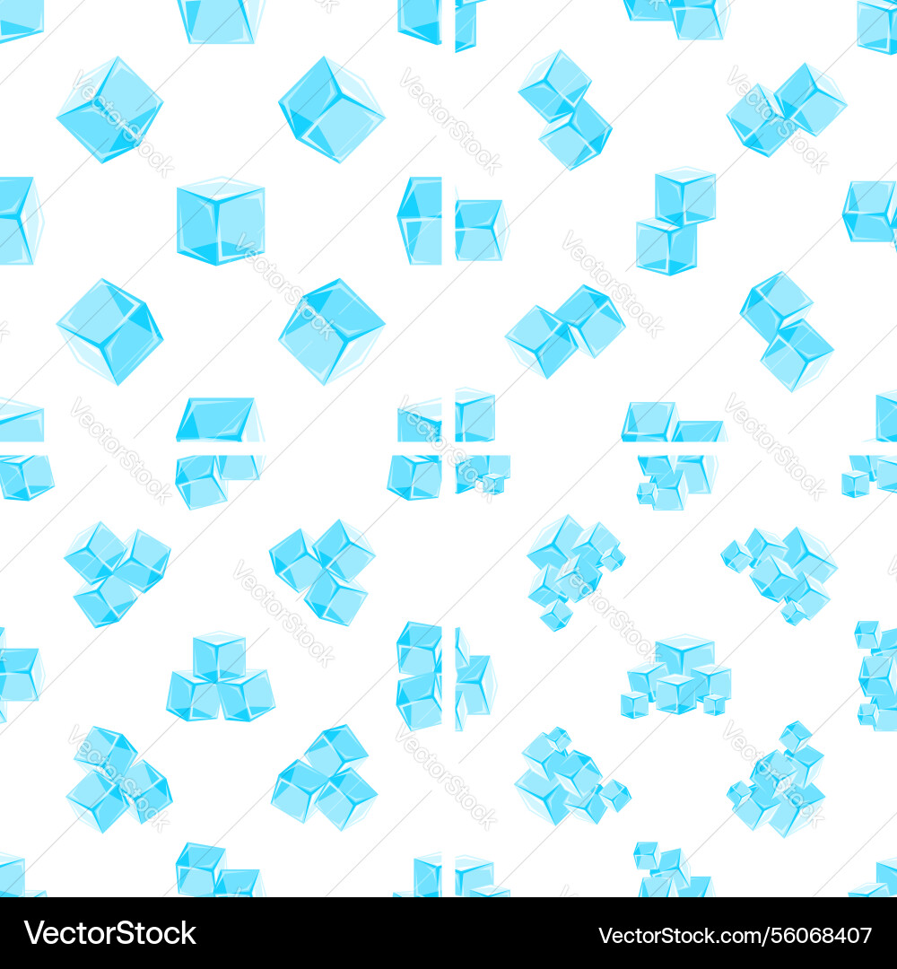 Seamless pattern of ice cubes forming different Seamless pattern of ice cubes forming different vector image