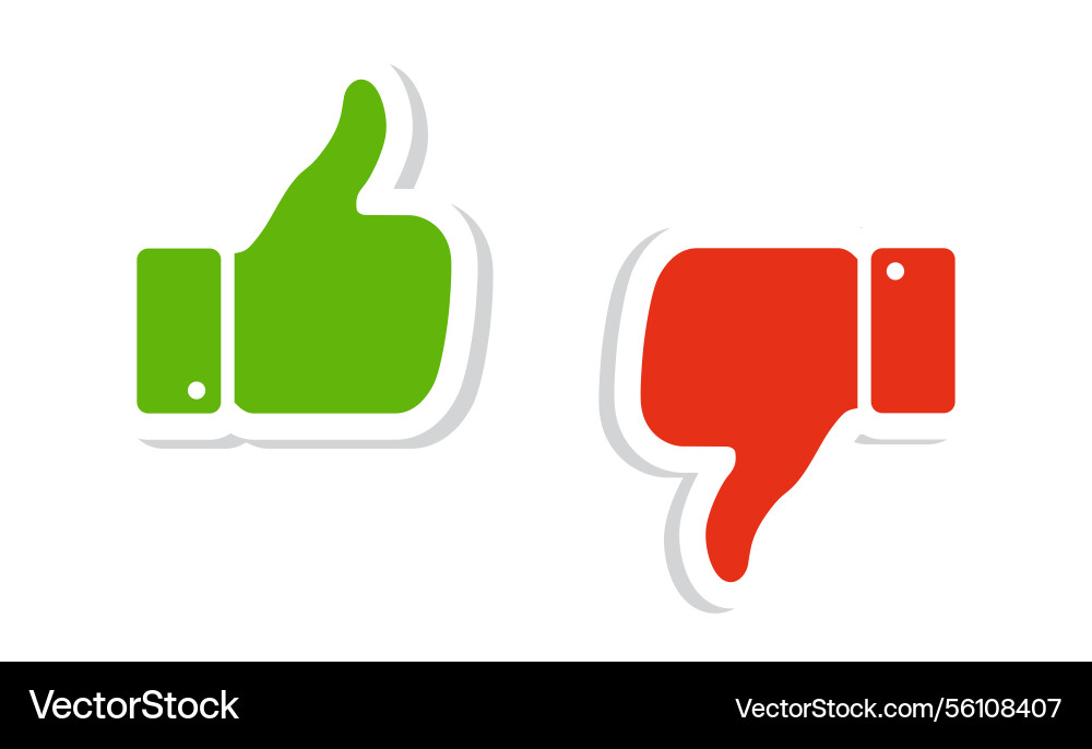 Thumbs up down icon like dislike symbols Thumbs up down icon like dislike symbols vector image