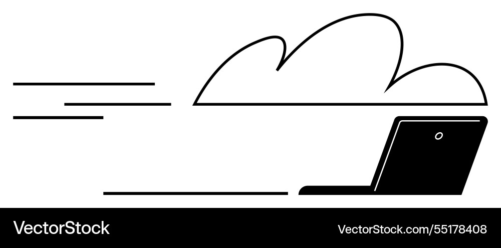Cloud computing concept with laptop and fast data Cloud computing concept with laptop and fast data vector image