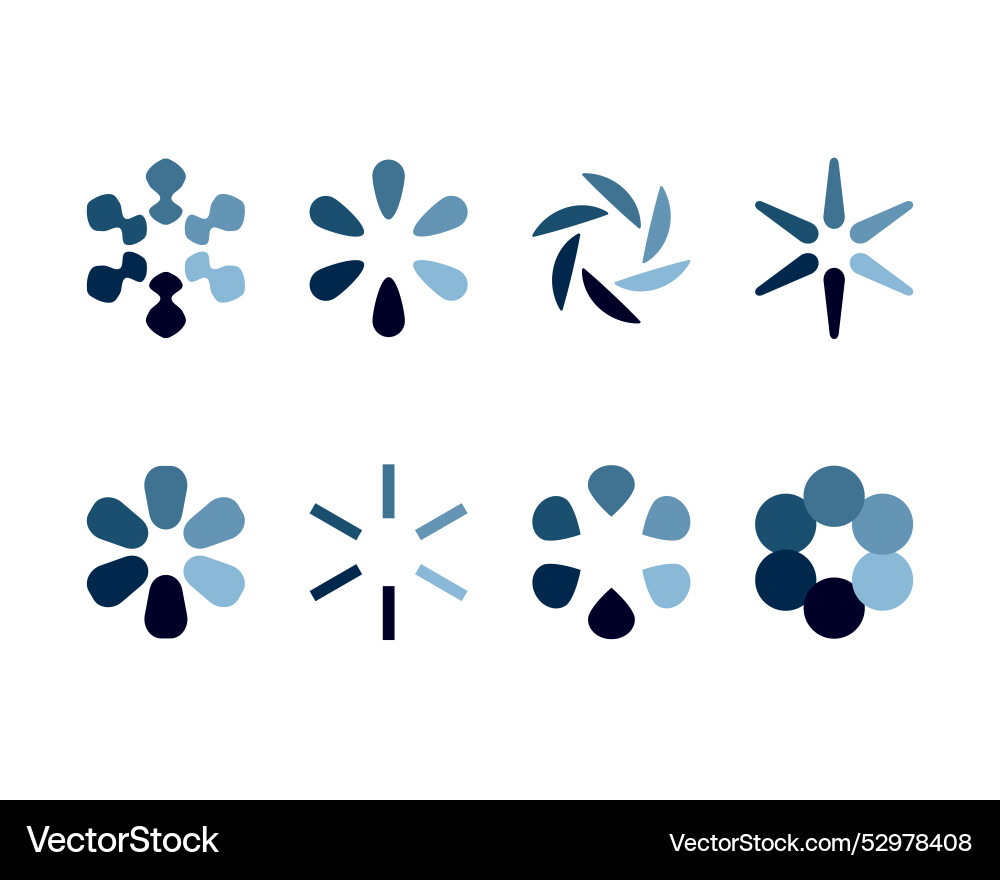 Collection loading bar status icon set of loaded Collection loading bar status icon set of loaded Vector Image