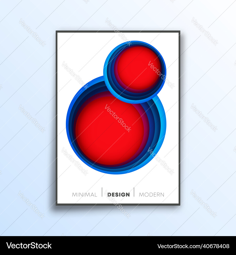 Gradient circles minimal design for brochure vector image