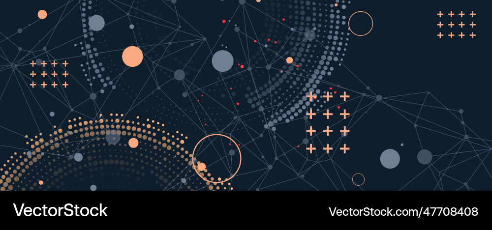 Halftone science background with connecting dots Halftone science background with connecting dots vector image