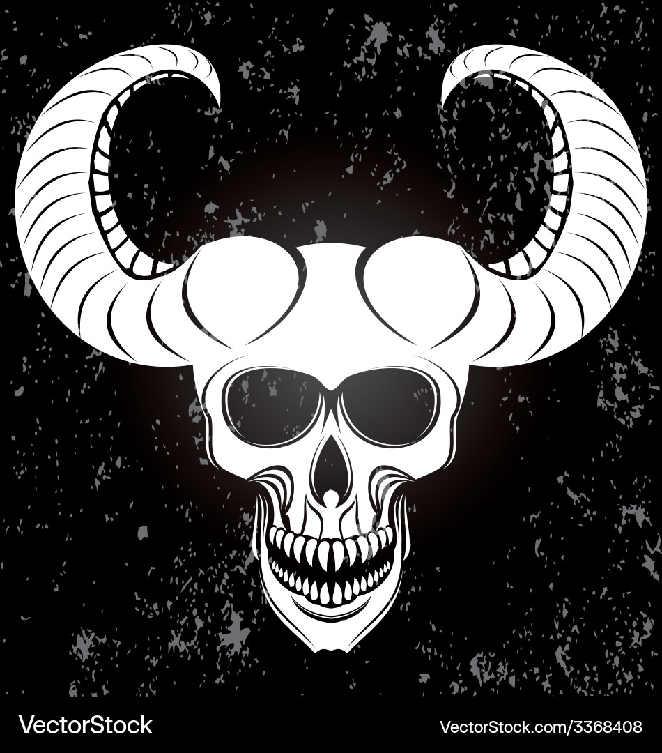 Horned devils head Royalty Free Vector Image - VectorStock