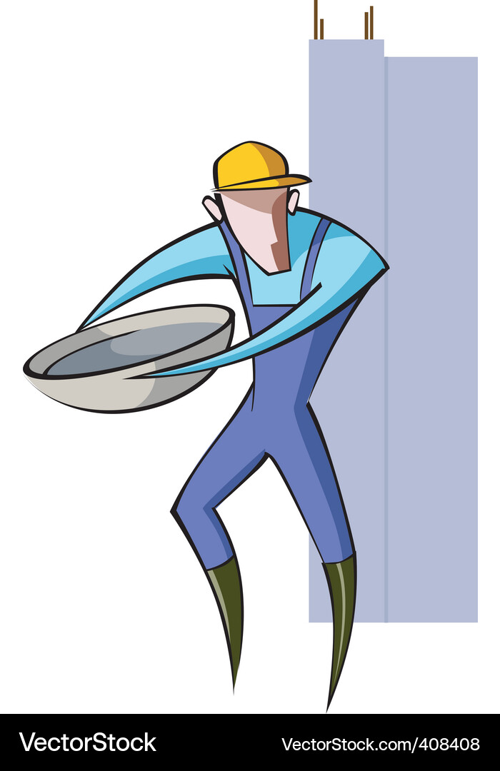Man working in the site Vector Image