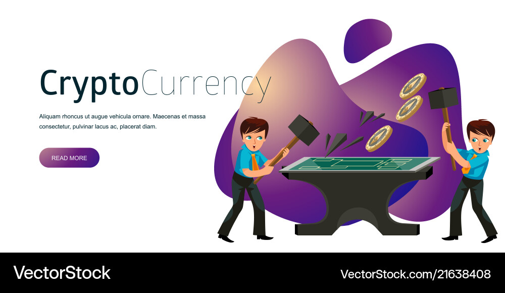 Production of ethereum crypto currency flat poster Production of ethereum crypto currency flat poster vector image