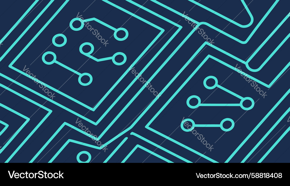 Seamless interconnected circuit board pattern Vector Image