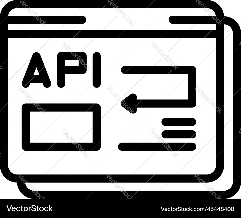 Web api icon outline computer process Vector Image