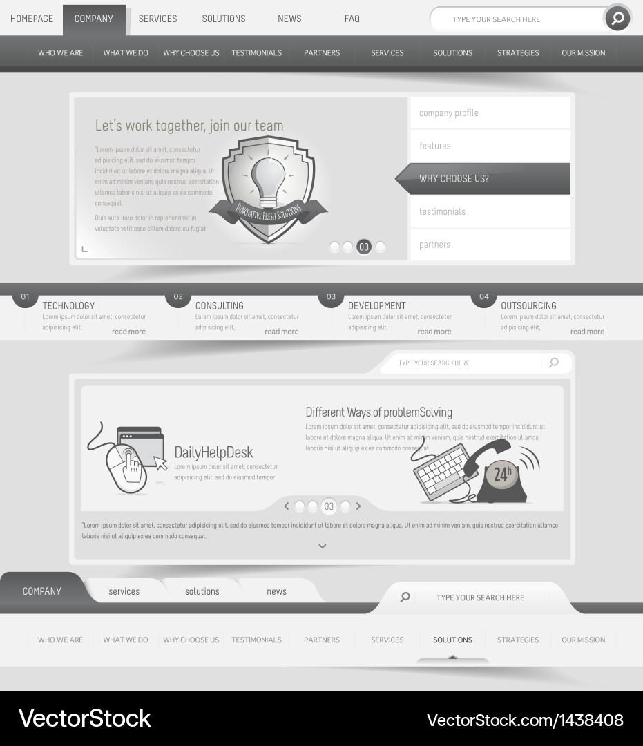Website Navigation Icons & Elements vector image