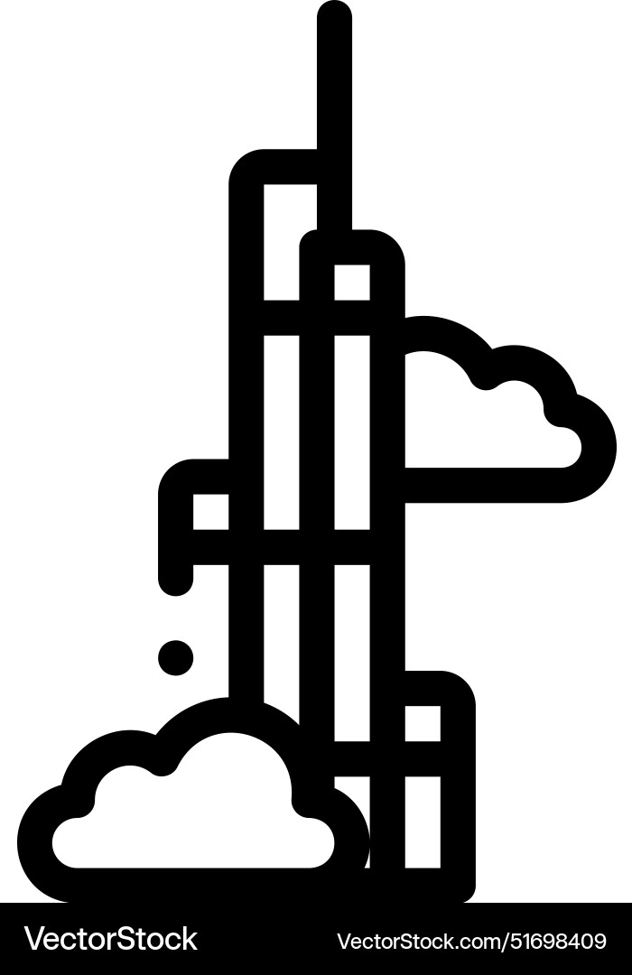 Burj khalifa Symbol dünne lineare Stil Design Burj khalifa Symbol dünne lineare Stil Design vektorbild
