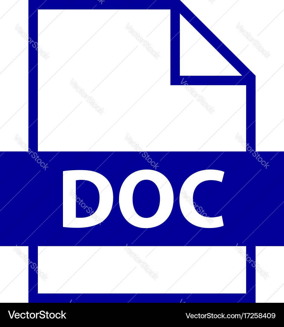 File name extension doc type vector image