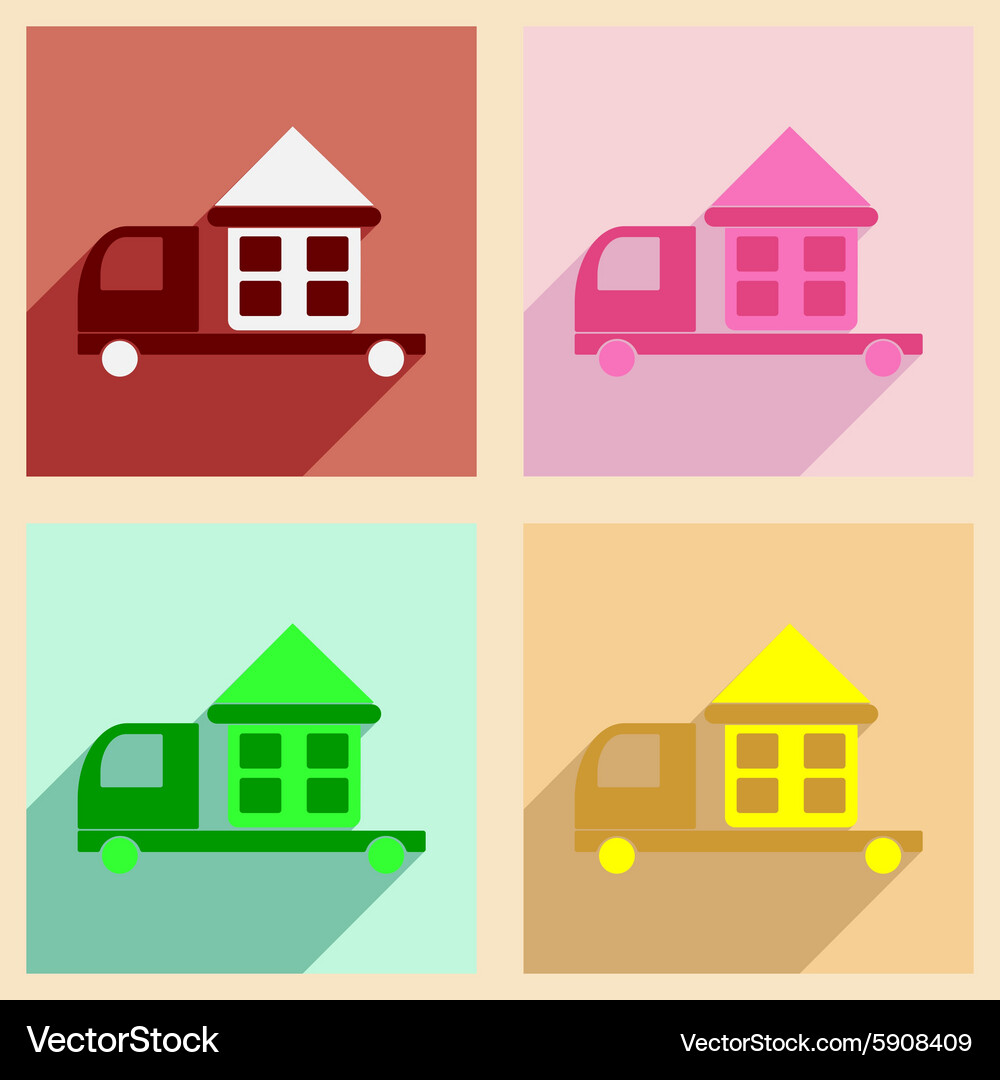 Flat with shadow concept and mobile application Vector Image