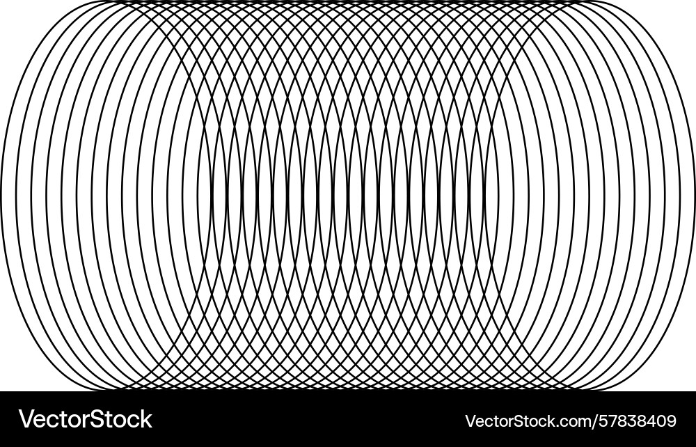 Interlocking elliptical arcs creating a repeating Vector Image