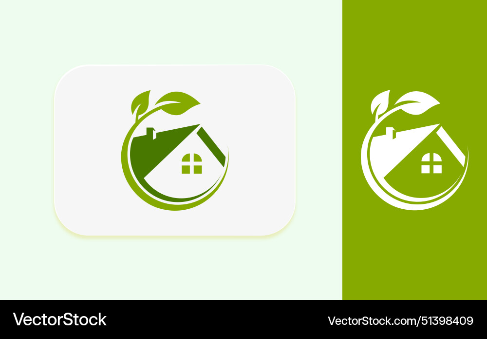 Leaf House Logo Template Royalty Free Vector Image